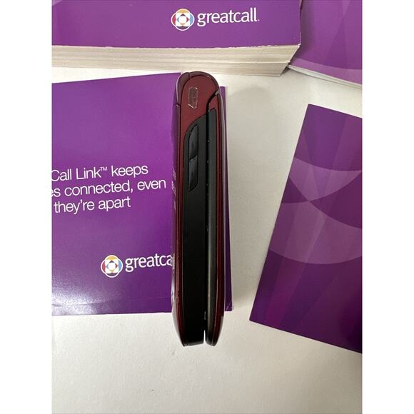 Samsung Jitterbug Greatcall-SCH-R220 RED Cell Flip Phone Included Manuel & Cords - Picture 8 of 11